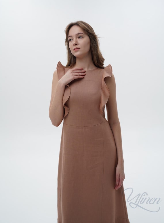 Verona Linen Dress, Linen Maxi Dress, Elegant Linen Dress, Wedding
