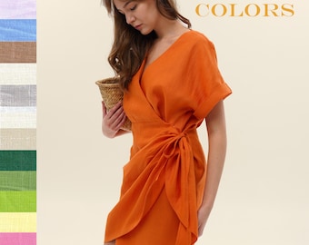 Linen Wrap Dress ROSIE: Sleeveless Fit & Flare Summer Dress - Etsy Linen Wrap Dress ROSIE: Sleeveless Fit & Flare Summer Dress - Etsy