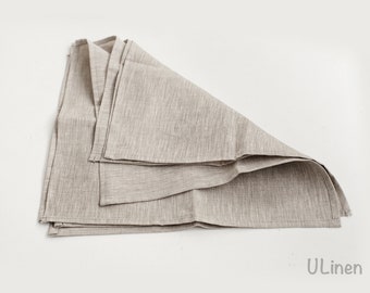 Set of 2 Linen Napkins in Silk Grey Color (45x35 cm / 18x14&quot;)