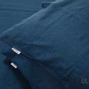 Linen Pillowcase Green Blue color 1 Linen Pillow Case Pillowcover image 1