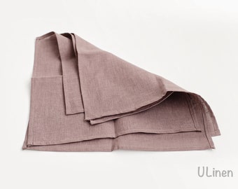 Set of 2 Linen Napkins in Pastel Violet Color (45x35 cm / 18x14&quot;)