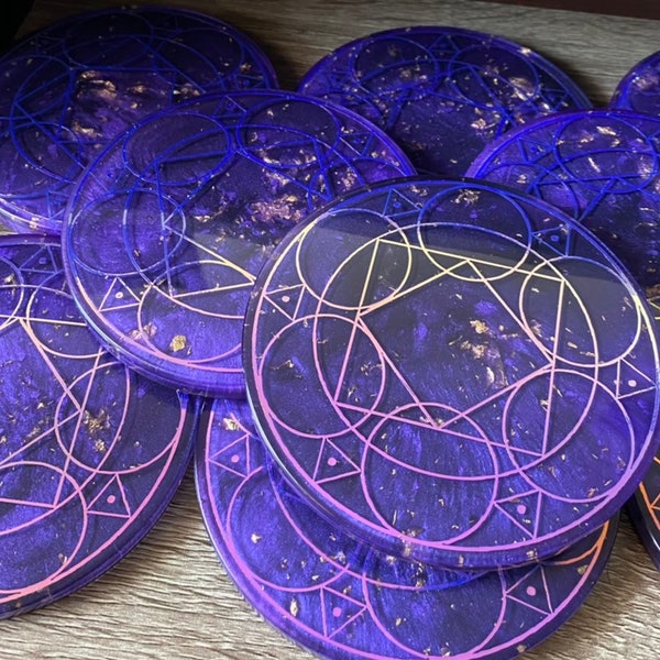 FFXIV Ley Lines Resin Coaster