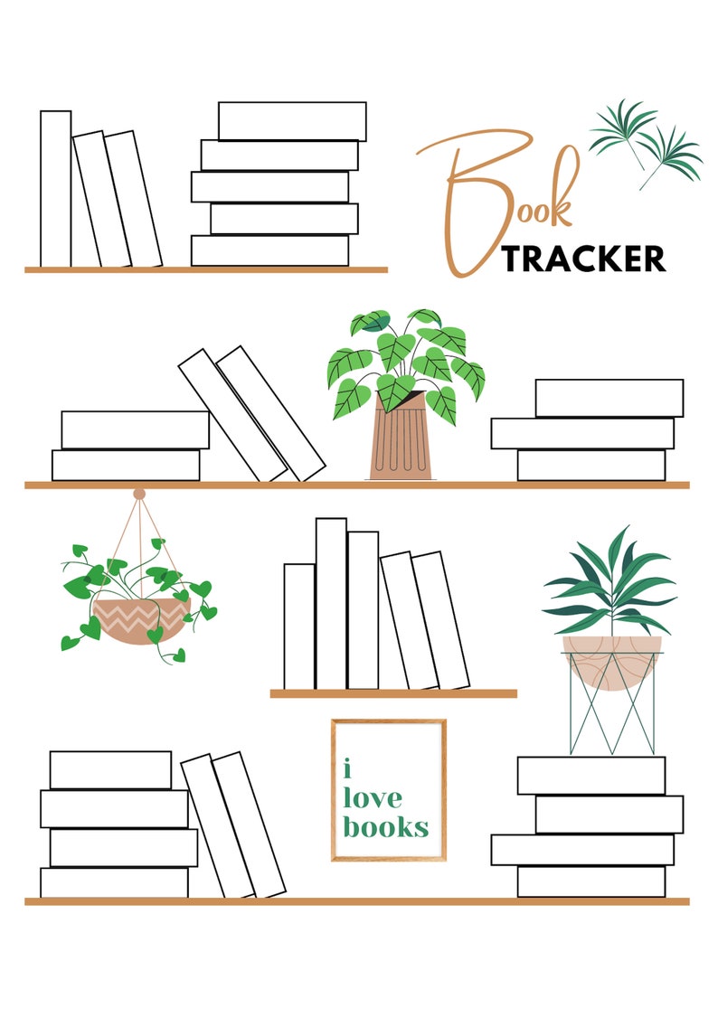 Tropical Bookshelf Reading Tracker Printable Reading List - Etsy
