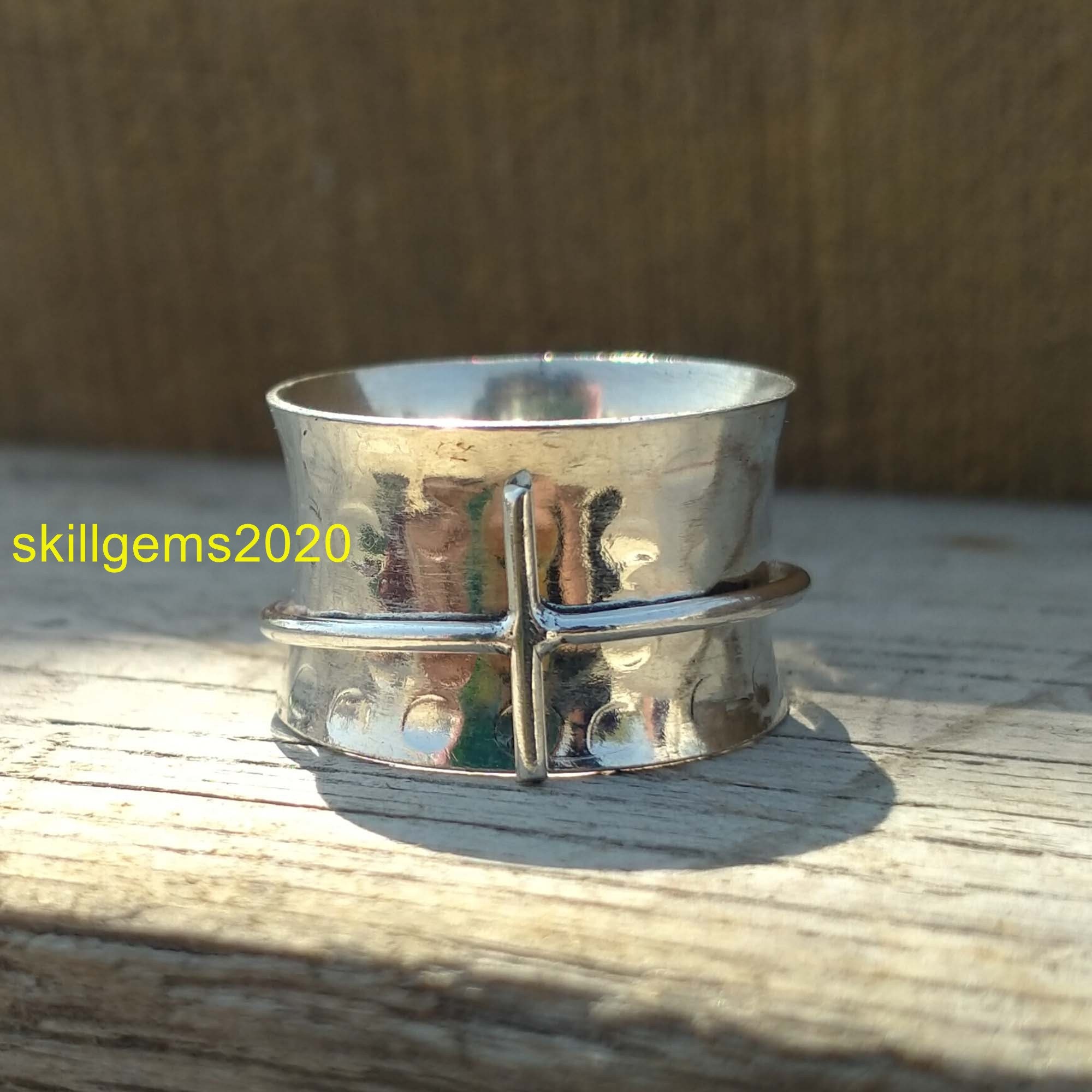 Cross Spinner Christian Ring 925 Sterling Silver Spinner Etsy