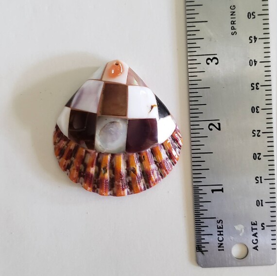 Vintage Inlaid Santo Domingo Spiny Oyster Shell P… - image 2