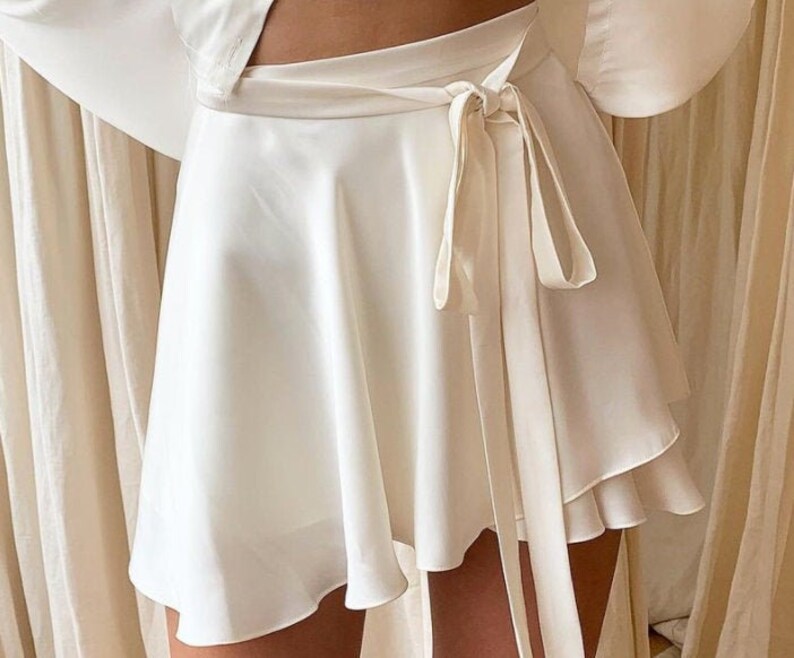 satin wrap skirt long