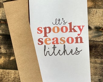 Spooky Season Card | Halloween Witches Card | Halloween Fall Card | Just Because Greeting Cards | Best Friend Gift Card | Holiday Quote Card