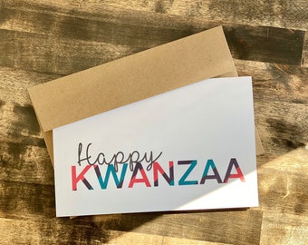 Happy Kwanzaa Greeting Card | Hand-Lettered Calligraphy Holiday Card | Kwanzaa Unity Custom Card | African American Annual Celebration Card