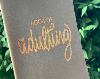 Book of Adulting Glittery Notebook | Personalized A5 60 Pages Lined Notebook | Journal Notebook for Girls and Boys | Lined Blank Journals