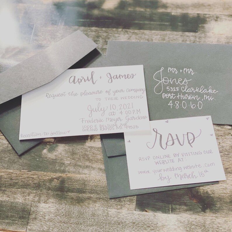 Invitations Calligraphy Custom Made Wedding Decor Custom Hand Lettered invitations Personalized