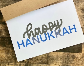 Happy Hanukkah Greeting Card | Happy Hanukkah Menorah Traditions Handmade Greeting Cards | Personalized Happy Hanukkah Card | Holiday cards