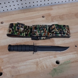 CAMO - Ka-Bar Knife Bushcraft Sheath with Survival Set