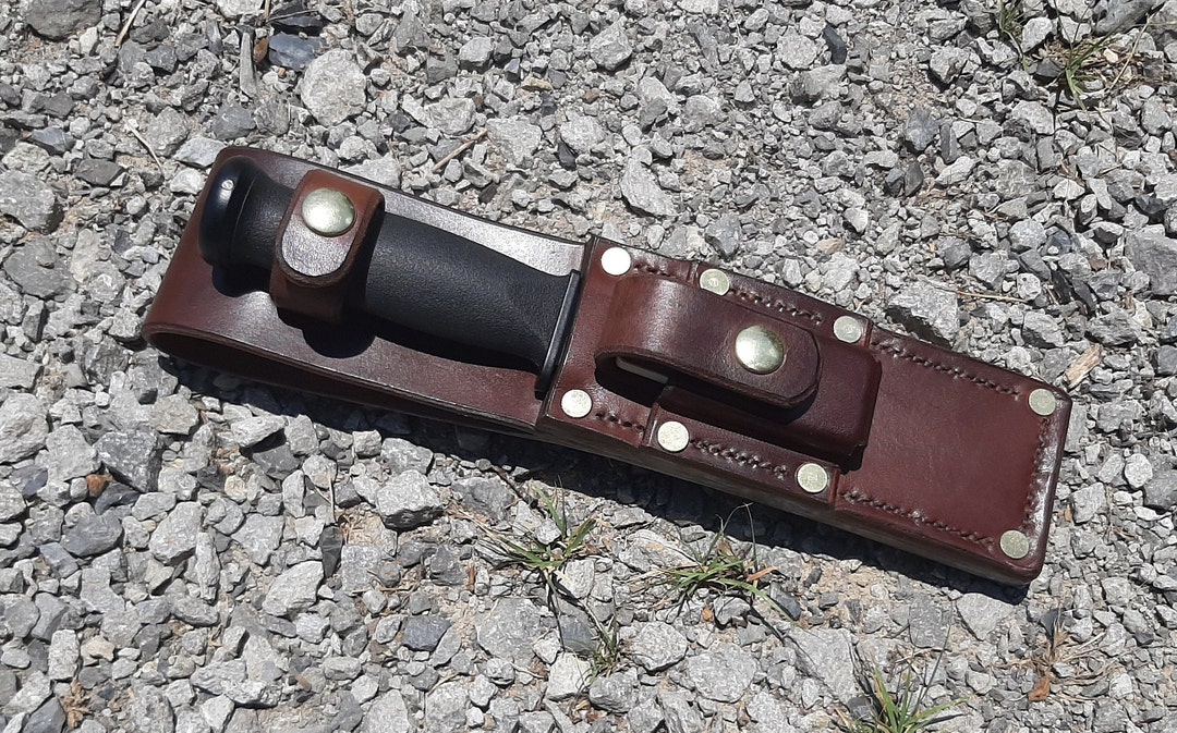Kabar Mark 1 Knife Bushcraft Sheath With Sharping Stone Etsy