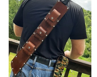 Machete Sheath Handmade With Shoulder Strap -  (Heavy THICK Leather)  Fits Machetes Up To An 24 Inch Blade