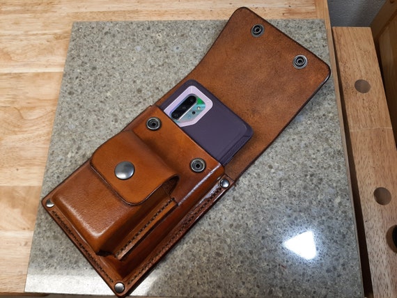 Leather cell phone holder