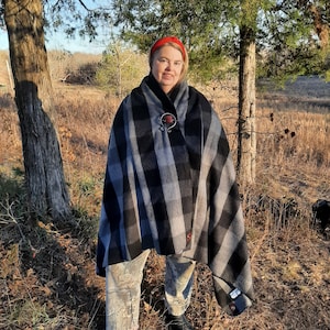 Heavy duty Wool Cloak/Cape/Blanket.  (Gray Buffalo) Bushcraft Shelter