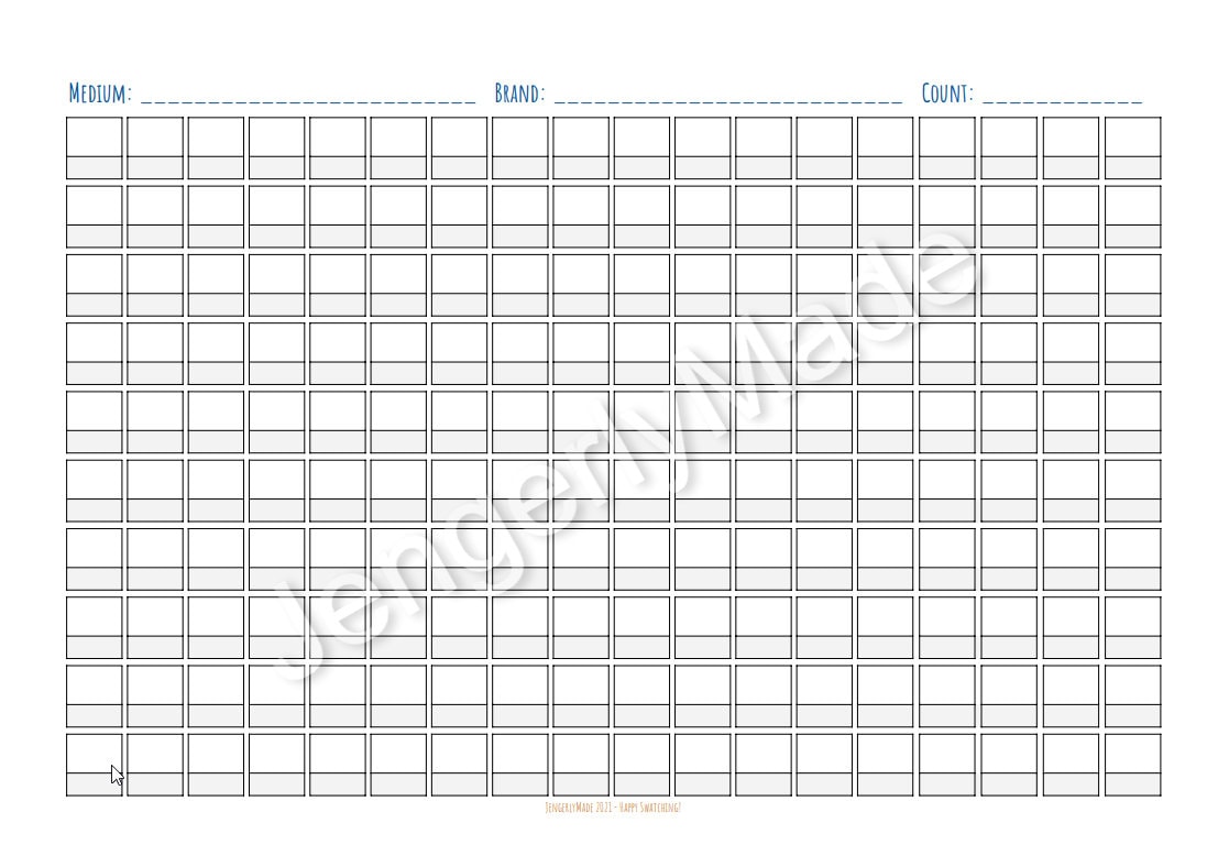 Swatch Size Chart