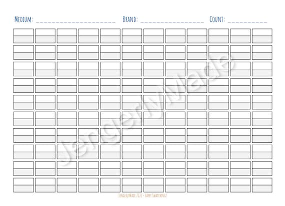 Free Swatch Chart – Castle Arts Soft Touch 120 Pencils 1-Page Chart