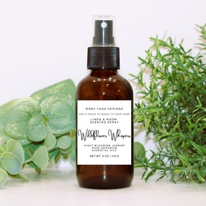 Jasmine Rose Essential Oil Linen Spray, Wildflower Whispers Pillow Freshener, Aromatherapy Room Deodorizer, Scented Floral Home Fragrance