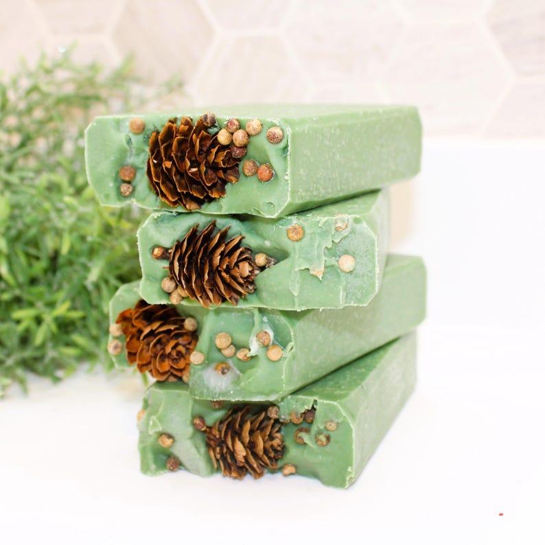 Winter Woods Soap Bar, Christmas Tree Soap, Pine Cedar Cleansing Bar