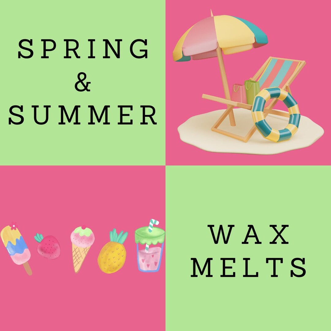 Spring Summer Scent Wax Melts, Raspberry Vanilla, Mango Coconut, Fruit