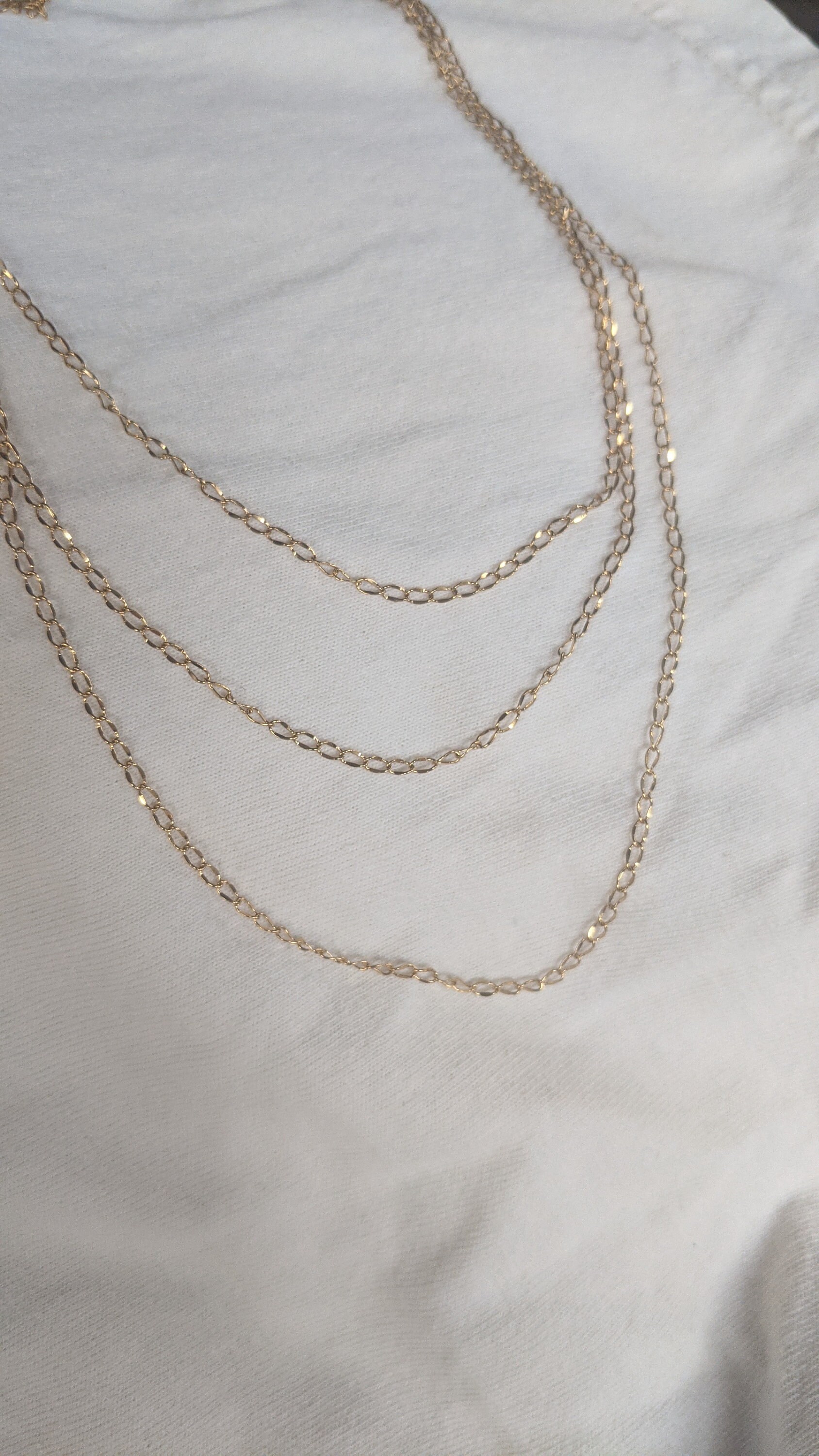 3Tiered Gold Necklace Etsy