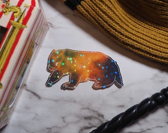 Galaxy Badger Sticker (Holographic)