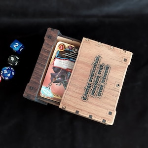 Deslizador de caja de tarjetas. 3 mm, 1/8 pulgadas, 4 mm, 4,5 mm, 5 mm, 6 mm, 1/4 pulgadas. Archivos de corte láser SVG, PDF, DXF Producto digital