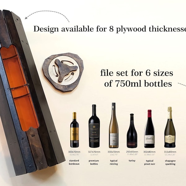 Laser Cut Wine Gift Box, Plywood CNC Files (svg, pdf, cdr)