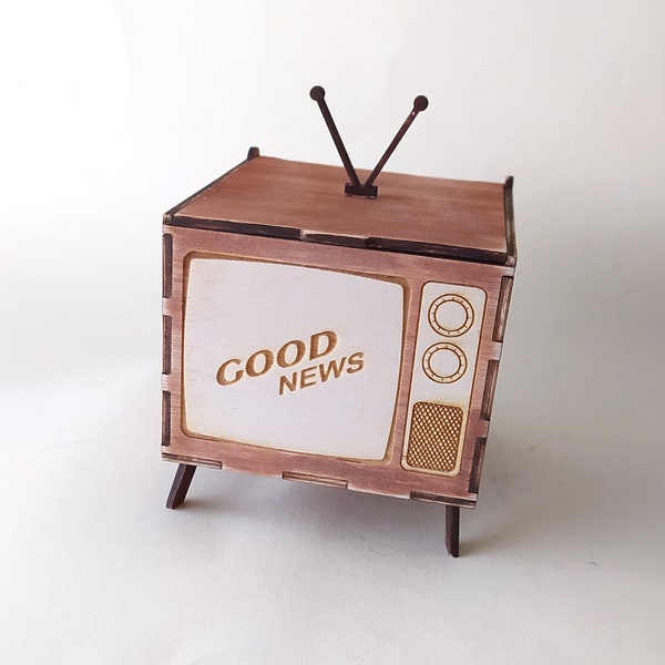 Retro TV box 3mm, 1/8 inch. Laser cut files SVG, PDF, cdr Digital product