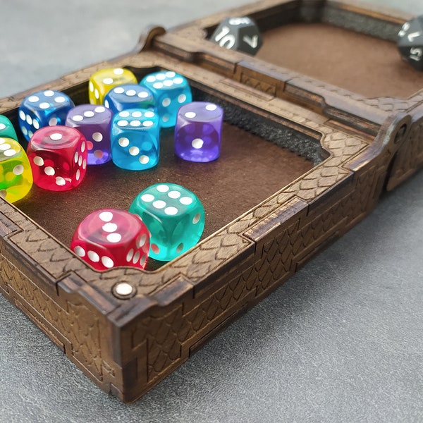 Dice box. 3mm, 3.175mm, 4mm, 5mm. Laser cut files SVG, PDF, CDR Digital product