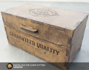 Hinged Box Laser Cut File: Plywood CNC Design (Digital Product)