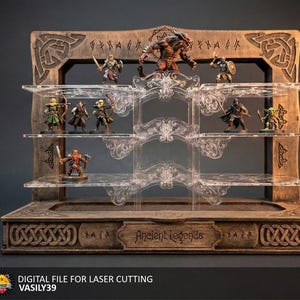 Laserskuren miniatyrdisplaystativ SVG | RPG-figurhållare