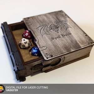 Laser Cut Book Box SVG: Dice Storage, CNC Files (Digital Product)