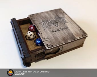 Laser Cut Buch Box SVG: Würfellager, CNC-Dateien (Digitales Produkt)