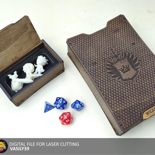 Würfel & Hero Box Laser Cut Files: Royal Set SVG, PDF, CDR (Digitales Produkt)
