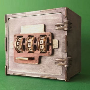 Safe with combination lock. 1/8inch (3.175mm). Laser cut files SVG, PDF, CDR Digital product image 9