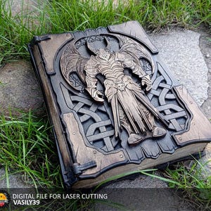 Laser Cut Book Box: A4 Size, Celtic Dragon Design (SVG, PDF, CDR)