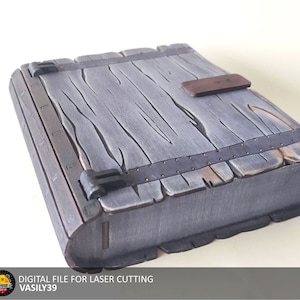 Book box. 3mm, 1/8inch, 4mm, 5mm, 6mm. Laser cut files SVG, PDF, CDR Digital product