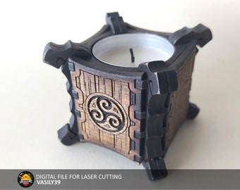 Laser Cut Candlestick SVG, PDF, CDR Files for 3mm-5mm Wood