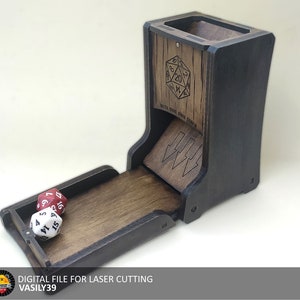 Folding Dice Tower Laser Cut Files: SVG, PDF, CDR (Digital Product)