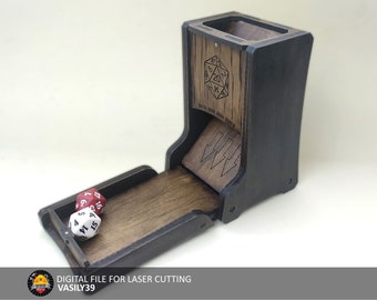 Folding Dice Tower Laser Cut Files: SVG, PDF, CDR (Digital Product)