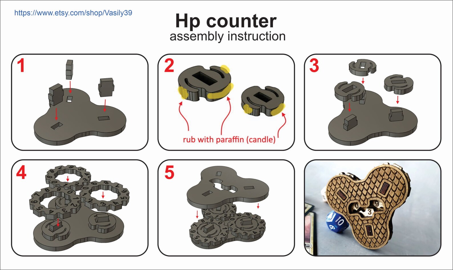 3 Digits Hp/life Counter. 3mm 3.175mm 4mm. Laser Cut Files - Etsy