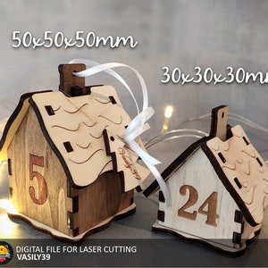 Advent Calendar Laser Cut Files: House Design SVG, PDF, CDR (Digital Product)