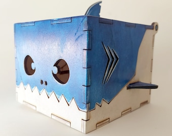 Shark box 3mm, 3.175mm, 4mm, 5mm. Laser cut files SVG, DXF, CDR Digital product