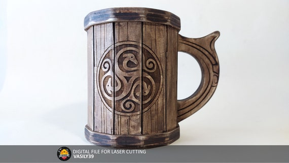 Laser Cut Wooden Mug SVG: CNC Files for Engraving (Digital Download)