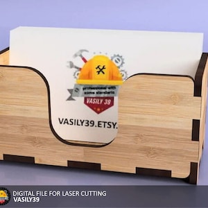 Porta biglietti da visita 3mm, 1/8 pollice, 3.6mm, 4mm, 5mm. File tagliati al laser SVG, DXF, CDR Prodotto digitale