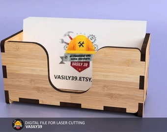 Laser Cut Business Card Holder SVG DXF CDR (Digital Product)