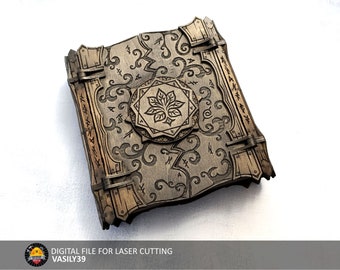 Laser Cut Magic Book Box: SVG, PDF, CDR Files