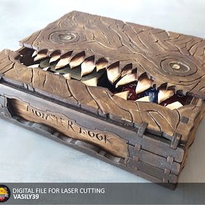 Monster Book Box A6 Laser Cut Files: SVG, PDF, CDR (Digital Product)